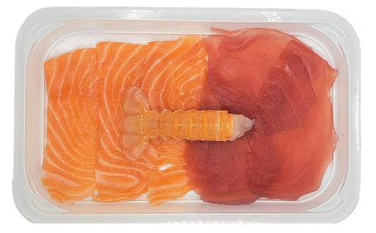 TONNO SALMONE SCAMPI CARPACCIO