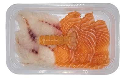 SALMONE BRANZINO SCAMPI CARPACCIO